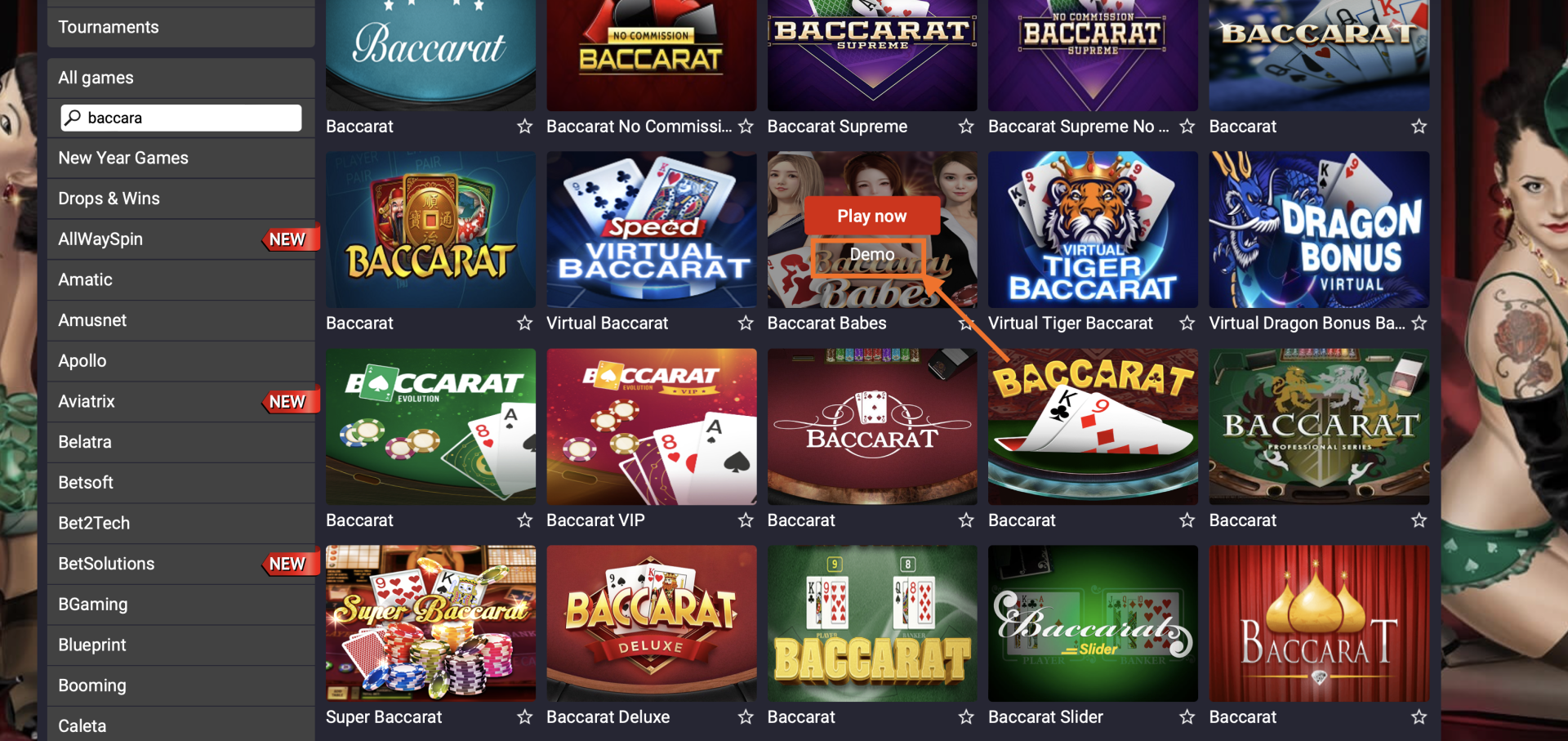 Baccara Demo Baccarat