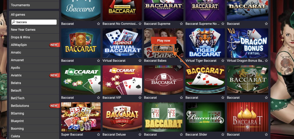 Baccara Demo - Baccarat